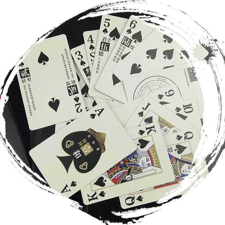 Цветная печать мультфильм реклама Покер Карточная игра Пасьянс настольная игра образец настраиваемый бумажный покер