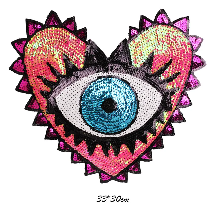 

New Oversized Sequins Love Eyes Embroidery Cloth Patch Patch Clothing Accessories Denim Clothing Decoration