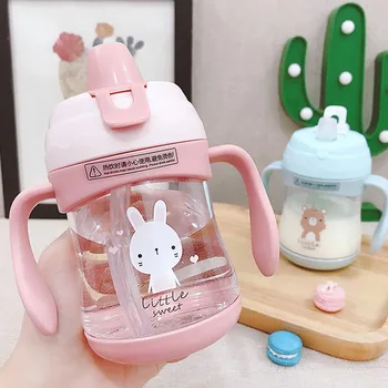 

260ml Baby Learning Drinking Cup With Double Handle Duck Mouth Leakproof Magic Cup Infants Water Cups Training Cup