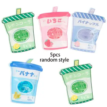 

5Pcs/Set Summer Portable Mini Cooling Bag Cute Cartoon Juice Shaped Outdoor Reusable Cold Ice Pack for Emergency