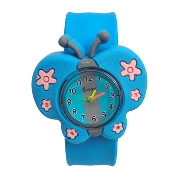 

2020 hot selling girl butterfly watch children boy students clock Silicone Tape patted child watches kids baby Christmas gift