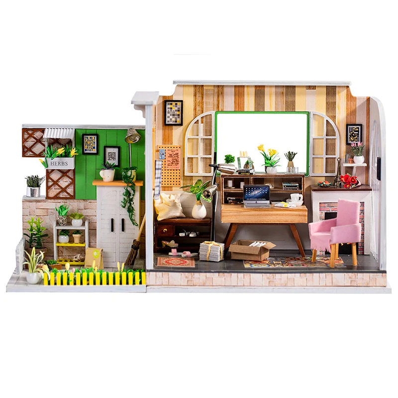 ZWX105 Кукольный дом мебель Diy Миниатюрный 3D Деревянный Миниатюрный Кукольный домик игрушка для детей подарки на день рождения Каса дневник котенка Мини DIY игрушка - Цвет: ZWX105