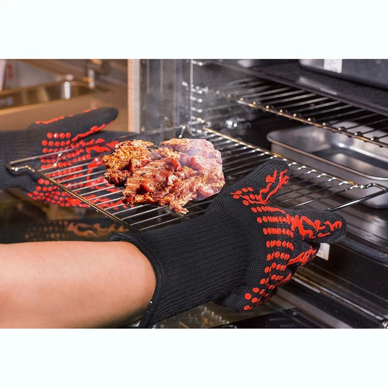 Термостойкие толстые силиконовые перчатки для барбекю гриля варежки для мытья посуды для выпечки для барбекю печь жаркое перчатки кухонные огнеупорные перчатки