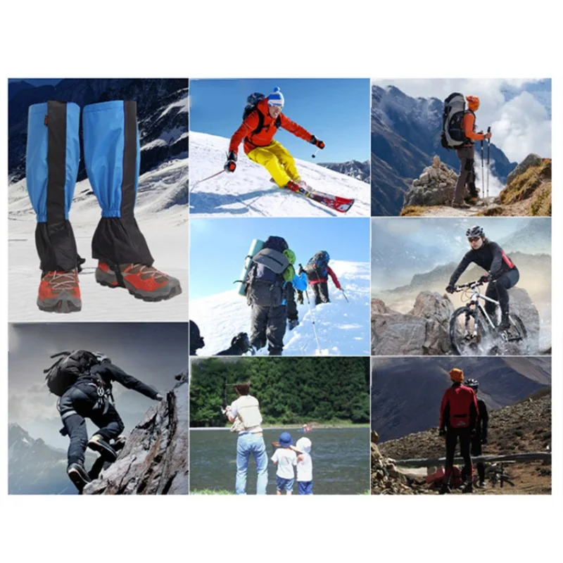 1 пара лыжных ботинок Зимние гетры водонепроницаемые велосипедные бахилы для походов, походов, скалолазания, лыжного спорта гетры