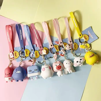 

2020 Fashion Cute Aike Family Cartoon Keychain Accessories Birthday Gift Women Bag Pendant Keyring Gifts Lovers Gift Wholesale