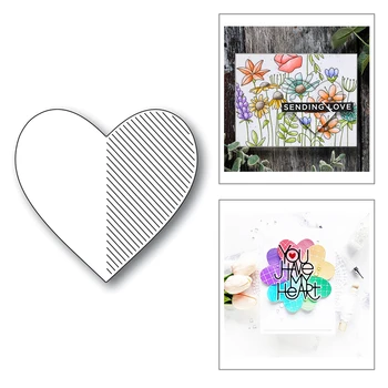 

2020 Hot New Valentine Love Heart Lace Shadow Profile Embossing Metal Cutting Dies Foil and Scrapbooking For Making no stamps