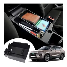 LFOTPP – boîte de rangement pour accoudoir de voiture, conteneur de contrôle Central pour Santa Fe 2020, accessoires de style intérieur automobile noir