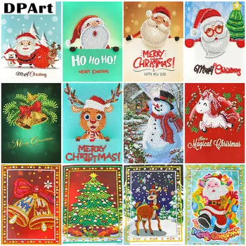 

Diamond Painting Card Christmas Card Birthday Card Blessing Greeting Card Gift 5D Round Drill Santa Claus Merry Christmas M992