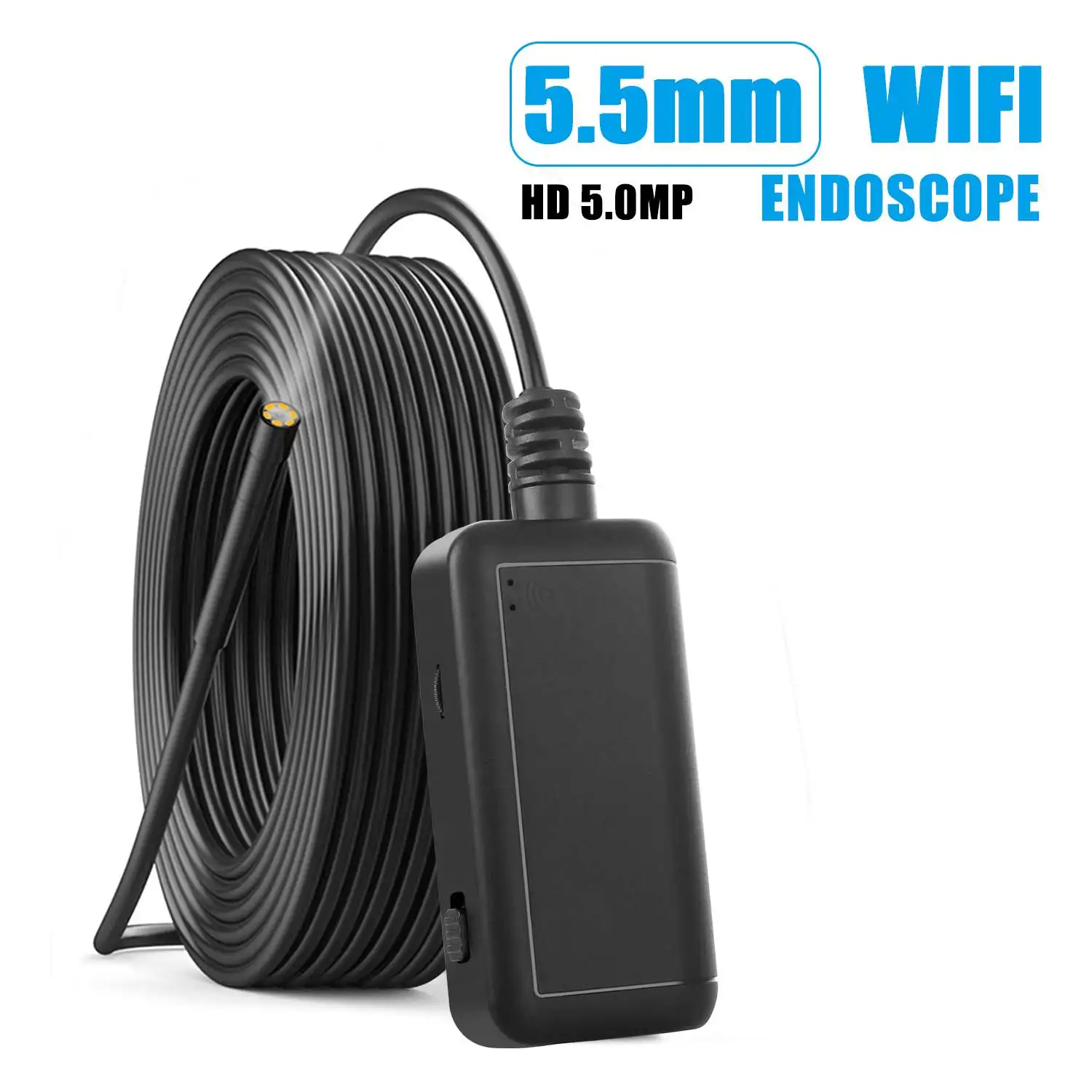 5.5mm Wifi Endoscope Camera Waterproof for iOS /Android Smartphone Endoscope Inspection Camera Wifi Wireless Borescope Cameras