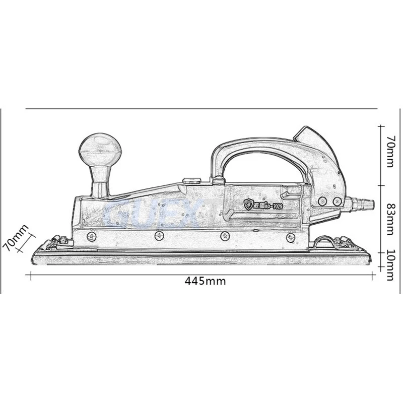 445x70MM Pneumatic Air Orbital Reciprocating Sander Polisher Metal Wood Floor Polishing Sanding Machine