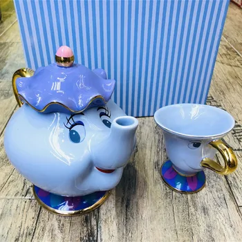 

Cartoon Beauty and The Beast Tea Set Teapot Mug Mrs Potts Chip Tea Pot Cup One Set Lovely Birthday Xmas Gift Fast Post
