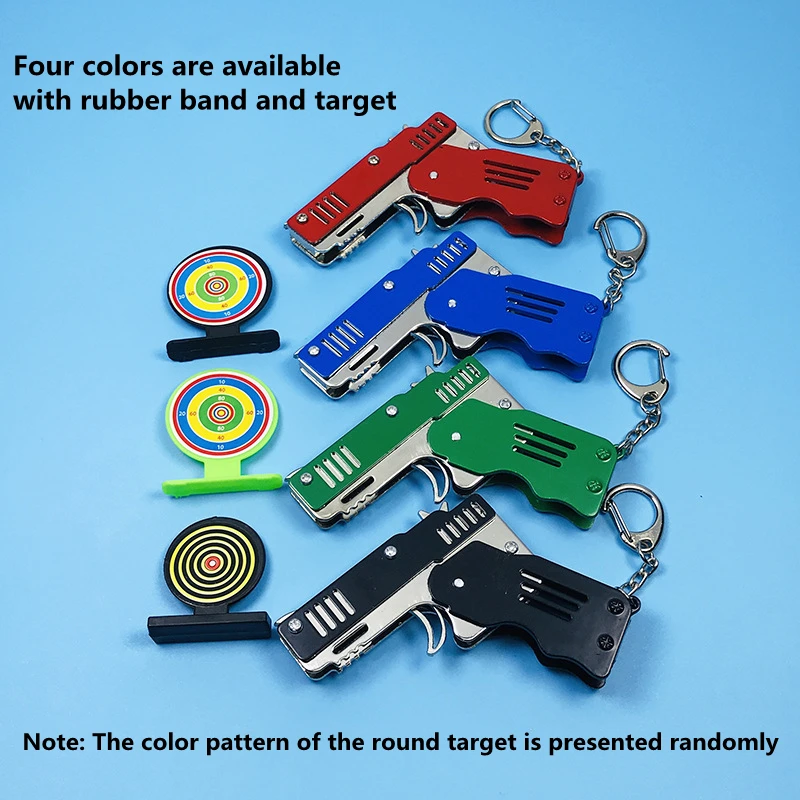 Rubber Band Gun Full Metal Folding Six Burst Toy