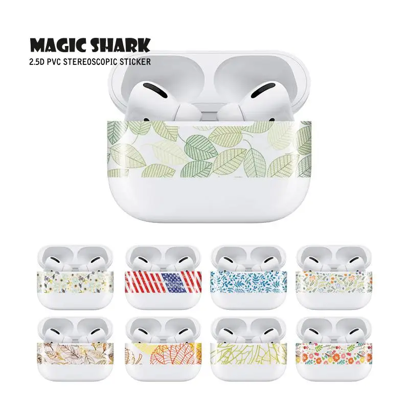  Ultra Thin Clear Leaf Flower Cartoon Panda Crayon Shinchan Stereo UV Sticker Case for Earphone Apple Airpods Pro | Мобильные
