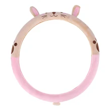 Симпатичный симпатичный плюшевый кролик Авто Руль Обложка чехол(розовый