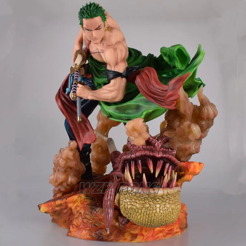 

42CM Anime ONE PIECE Roronoa Zoro Battle form Statue PVC Oversized Zoro Action Figure Collectible Figurine Model Toy