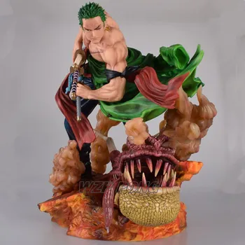 

42CM Anime ONE PIECE Roronoa Zoro Battle form Statue PVC Oversized Zoro Action Figure Collectible Figurine Model Toy
