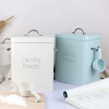 

Household Washing Powder Storage Box Portable Large Plastic With Measuring Cup Rice Storage Bottle Laundry Powder Box