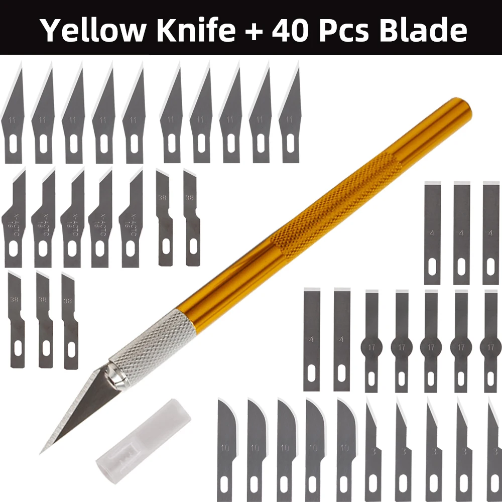 Colorful Aluminum Alloy Wood Cutter Knifes Carve Tool Sculpture Utility Engrave Sharp Metal Scalpel Woodcarve Blade