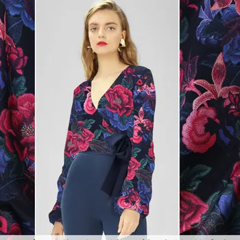 

108cm silk stretch satin fabric meter digital inkjet Chinese silk fabric dress cheongsam peony fabric wholesale silk cloth