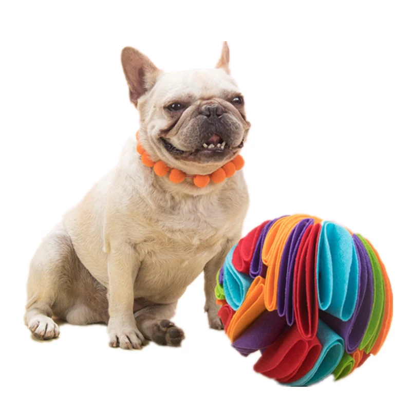 

Dog Toy Sniffing Ball Pet Foldable Dog Snuffle Ball Fidget Toys Training Puzzle Increase IQ Toy Slow Dispensing Treats Feeder