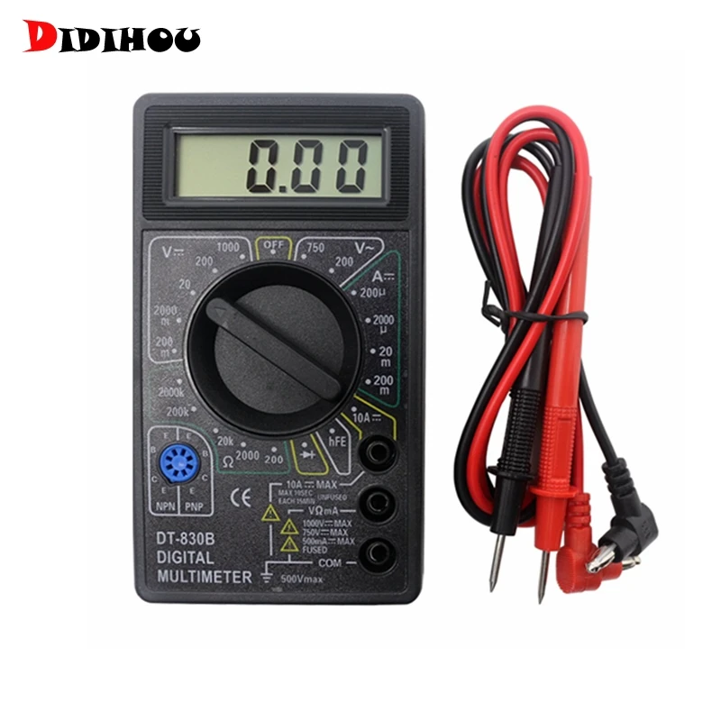DT830B цифровой мультиметр с ЖК-дисплеем вольтметр амперметр Омметр DC10V ~ 1000V 10A AC 750 V