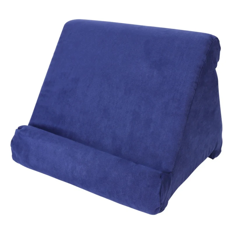 Держатель для планшета, подставка для книг, подставка для чтения, держатель для подушки iPad, держатель для подушки на кровать, диван, многоугольная мягкая подушка, подставка для ног - Цвет: Синий
