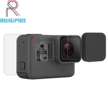 Szkło hartowane Film LCD HD Screen Protector + obudowa osłona obiektywu dla GoPro HERO 7 6 5 czarne akcesoria do kamer akcji tanie tanio ruigpro GP364-A CN (pochodzenie) Zestaw akcesoriów Pakiet 1