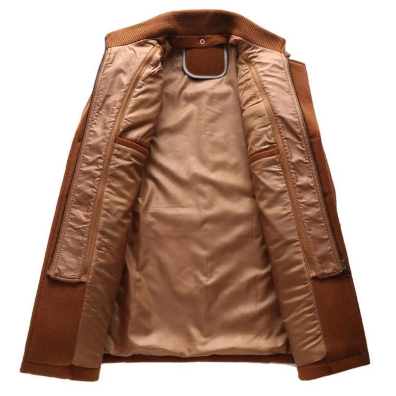 90% OFF 2020 Men Wool clothing Coat Winter Cashmere Jacket Male Casual Windbreaker Long Slim Trench Thick Woolen With Detachable Coat