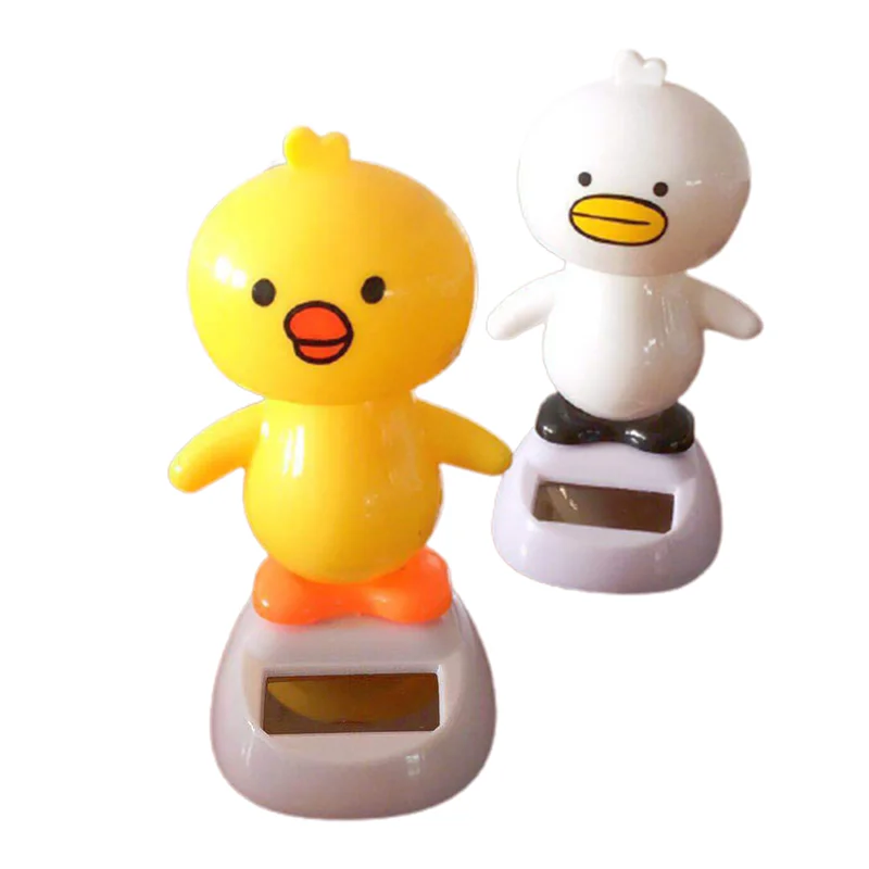 1pcs Cartoon Cute Swing Chickens Solar Energy Toys Fashion Children Entertainment Toy Vibrant Automobile Home Decorative Crafts