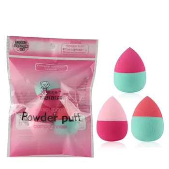 

3 Pcs/Set Smooth Latex Cosmetic Puff Powder Water Drop Shaped Wet Dry Use Women Makeup Foundation Sponge Beauty Face Care Tools