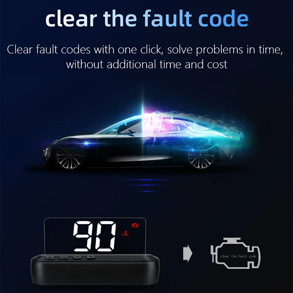 OBD2 HUD зеркало Автомобильный дисплей C100 цифровой скоростной проектор охранная