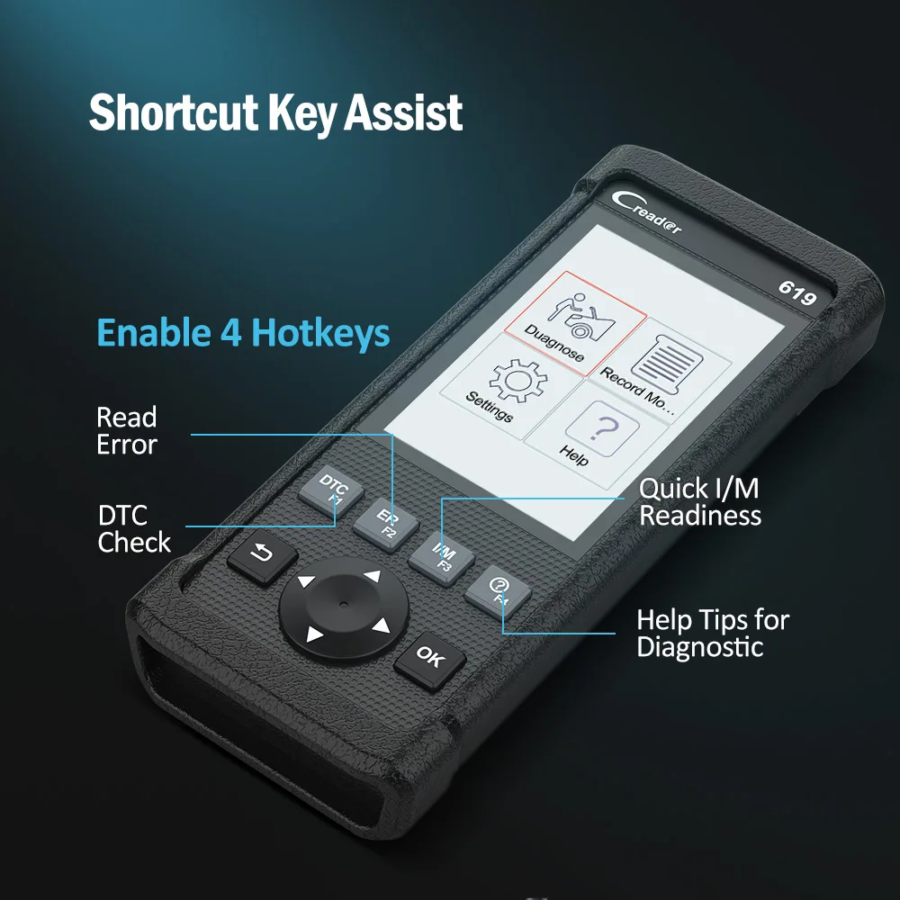 Диагностический сканер OBD2 Launch CR619 для двигателя из АБС пластика SRS ODB 2 считыватель