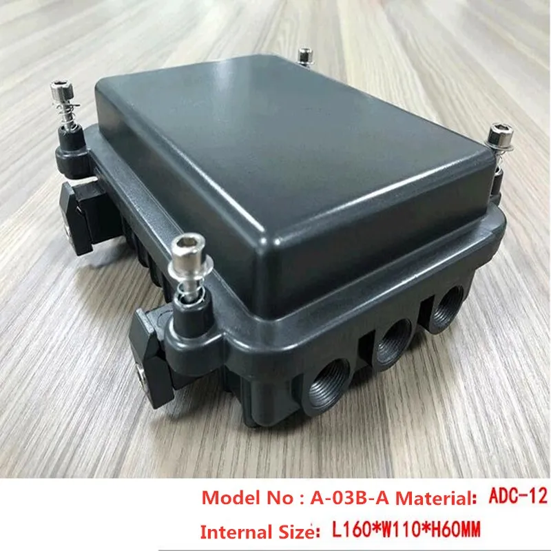 Black color material 160-110-60mm amplifier housing Die-cast aluminum waterproof box Router housing 1