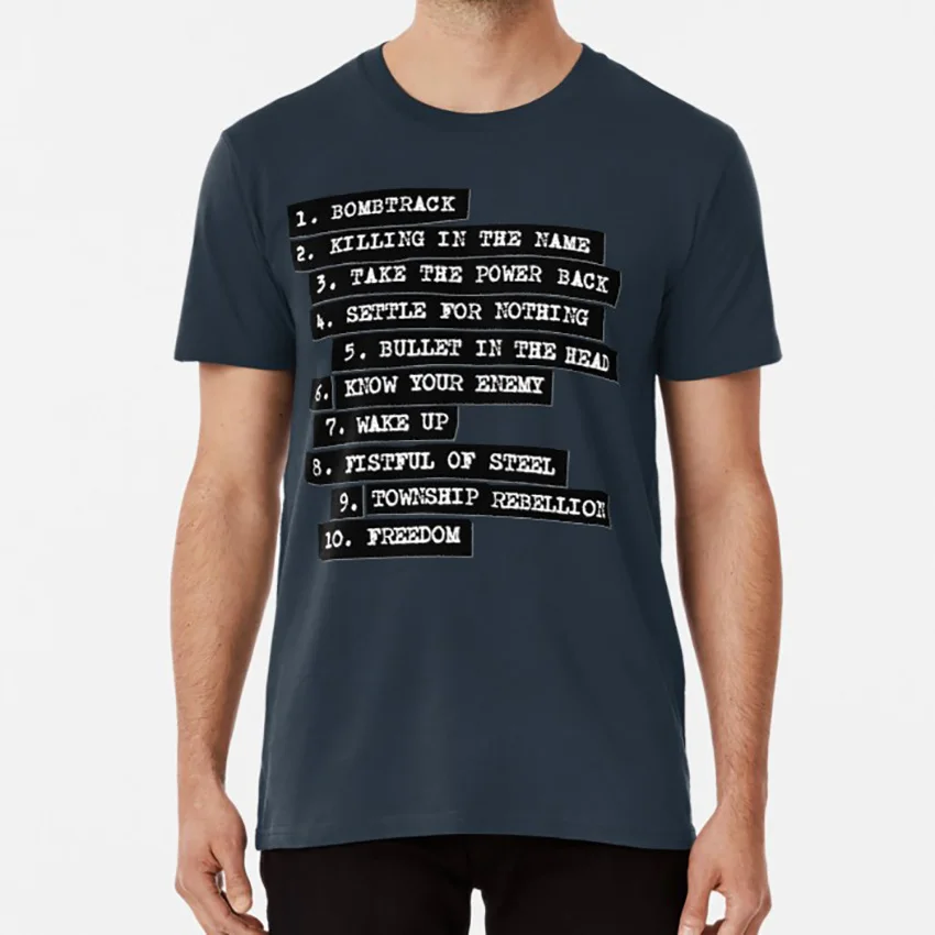 Rage Against The Machine Tracklist T shirt ratm rage against the machine funk metal rock alternative | Мужская одежда