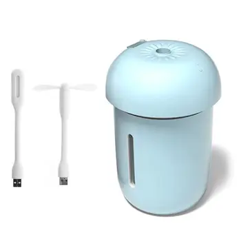 

Mini Mushroom Car Air Purifier Humidifier Diffuser with USB Fan LED Night Light