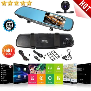 

4.3 inch TFT Dual Len HD Car SUV DVR Video Dash Camera 1080P Waterproof G-Sensor Video Tachograph Cam Driving Recorder