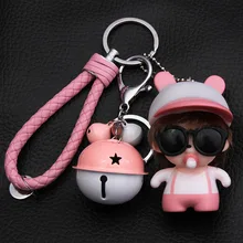 Южная Корея-стиль креативные автомобильные брелоки для пар кольцо цепочка Шнур Мужской WO Мужская сумка кулон аксессуары кукла маленькие подарки