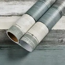 PVC Wood Grain Wallpaper Kitchen Cabinet Door Furniture Home Office Decor Stickers Refurbished 5M X60CM