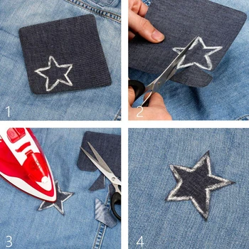 10Pcs Iron-on Patches Denim Shirt Elbow Knee Patch Repair Pants Clothing Stickers Patches DIY Clothes Apparel Sewing Fabric 6