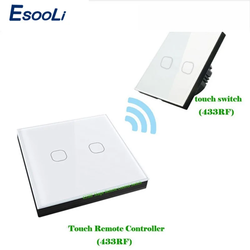 Esooli стандарт ЕС 1/2 банды 2 способ беспроводной дистанционный настенный светильник сенсорный переключатель беспроводной накопитель дистанционный сенсорный переключатель