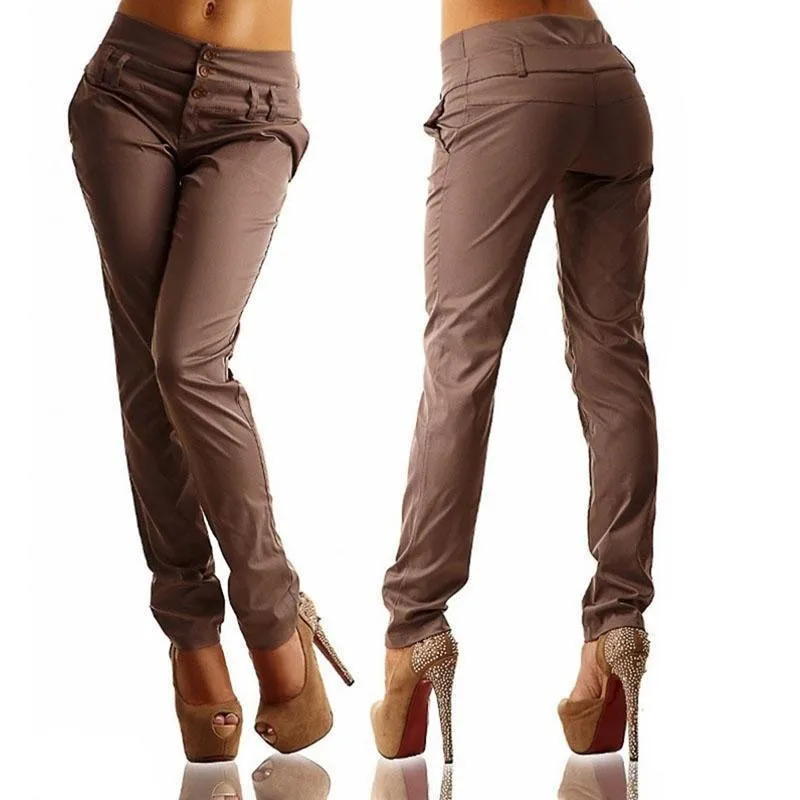 

Summer Elegant Women's Casual Pants Lady Elastic Fabric OL Office Work Wear Slim Pencil Pants Female Comfort Trousers