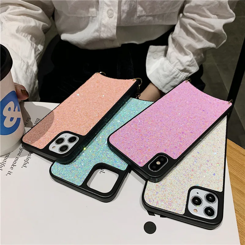 Для iphone 11 чехол s Bling 3D блестки Алмазный чехол для телефона для iphone XR XS Max 11 pro max Girl чехол Fundas с ремешком