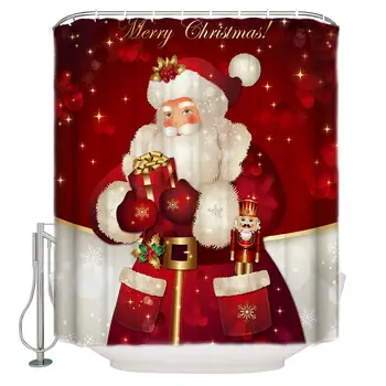 

Shower Curtains for Bathroom Sets Merry Christmas Dreamlike The Santa Claus Bath Curtain Durable Waterproof Polyester Washable