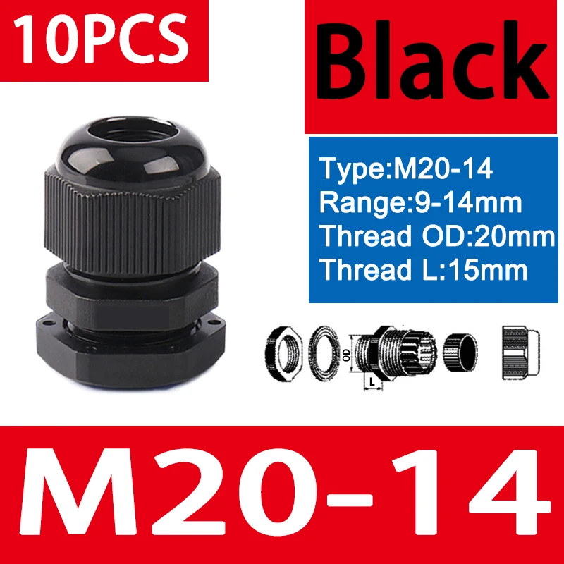 M20-14 BK 10Pcs