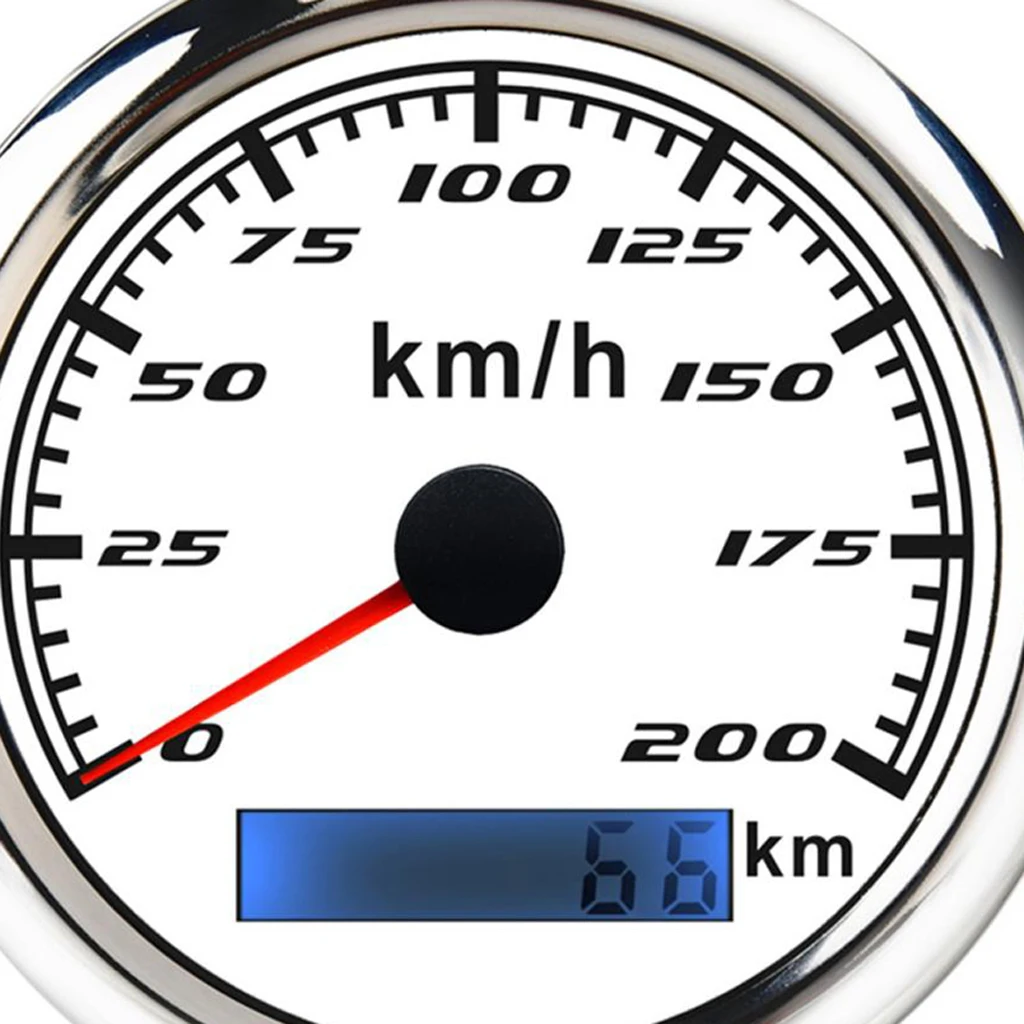  200KM/h 85mm Car Boat Digital GPS Speedometer Odometer Gauge Antenna with Rubber Plug for Motorcycle Yacht Vessel Vehicle