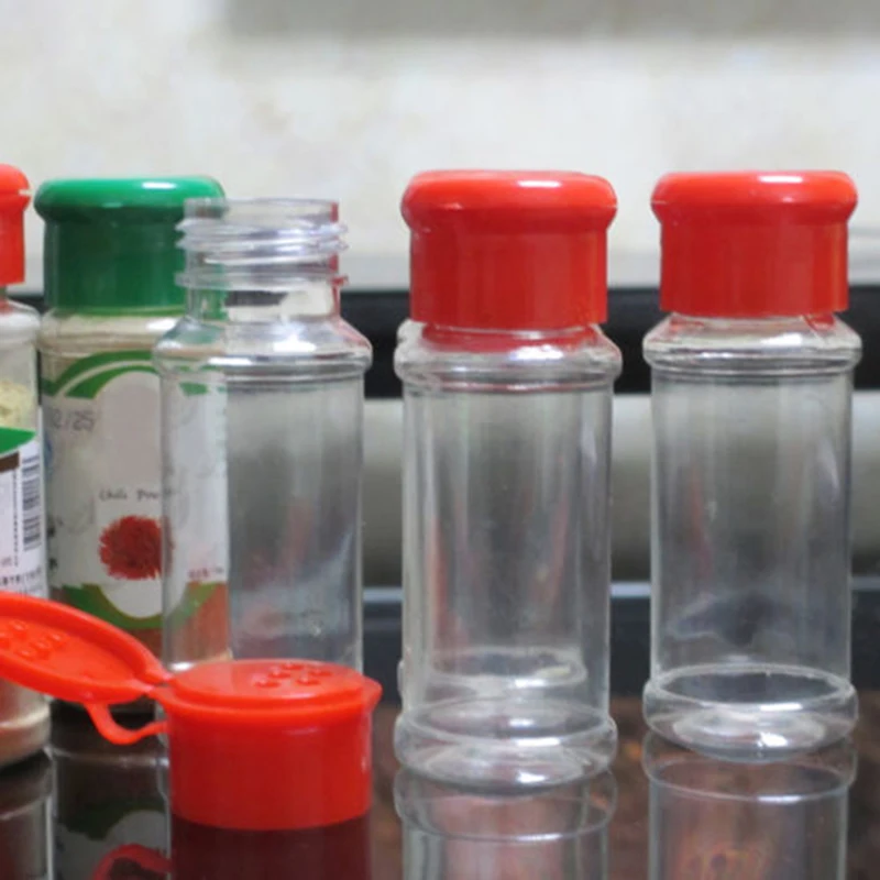 12 шт. соль перец Jar Пластиковые прозрачные бутылки сахар специи контейнер для приправы