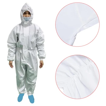 

Breathable Disposable Coveralls Isolation Suit Safety Protective Clothing Hooded Suit Dust-proof Coveralls Antistatic