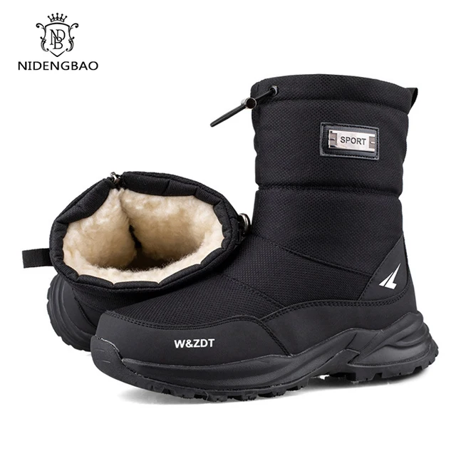 Winter High Boots for Man Outdoor Travel Snow Boots Zipper Non-slip Cotton Shoes Men Plus Velvet Keep Warm Casual Shoes Male 45 6