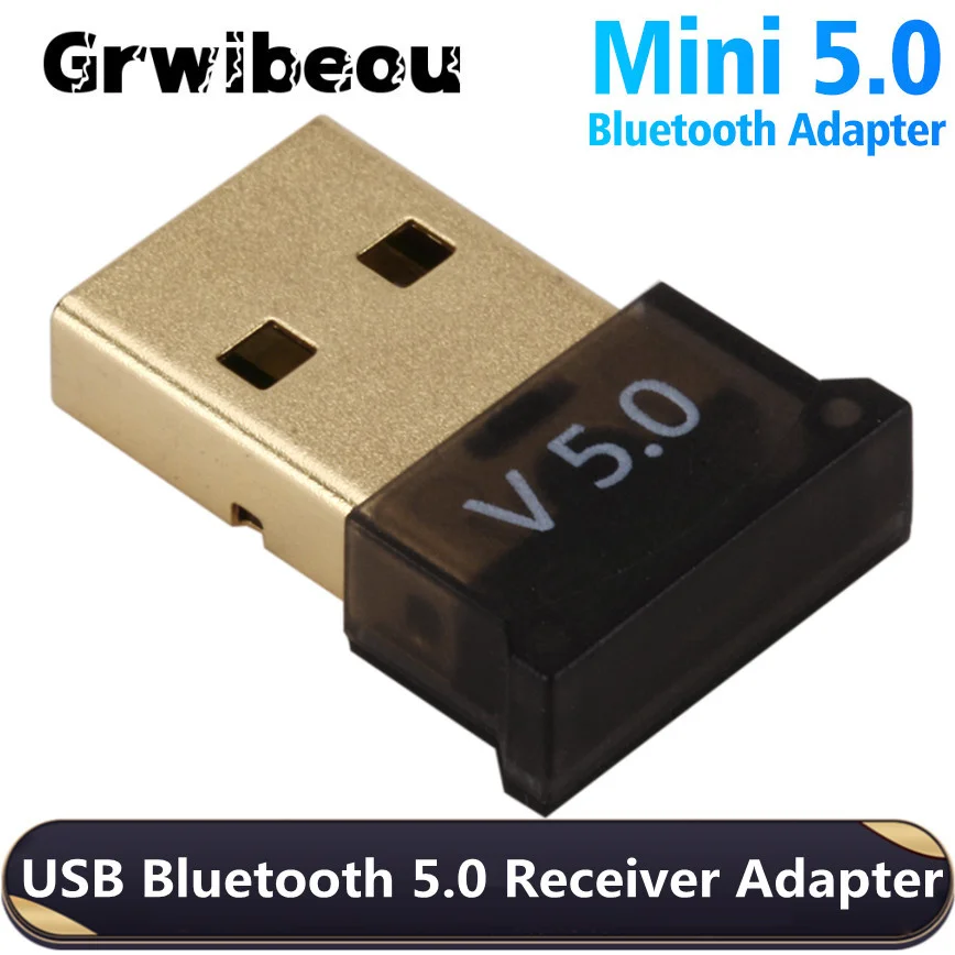 Grwibeou USB Bluetooth Adapters 5.0 Wireless Computer Adapter Mini Bluthooth Receiver Transmitter For PC Computer Speaker Audio