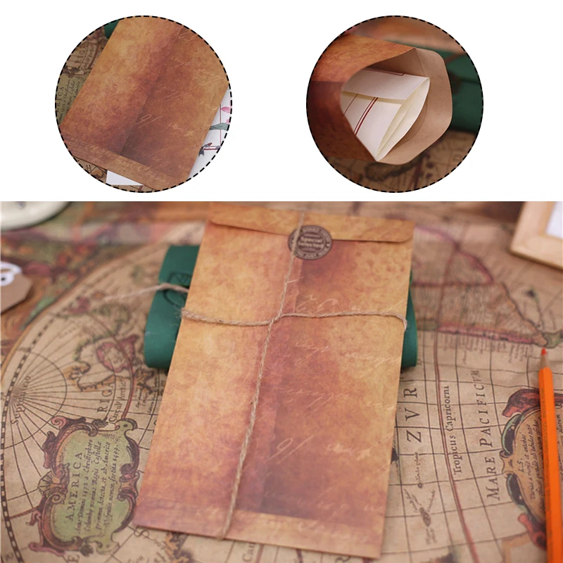 

DIY Decorative Envelope 10Pcs Vintage Envelope Creative Kraft Paper Envelopes Paper School Office Supplies Universal Usage Gift